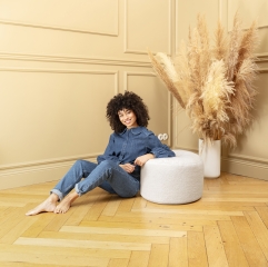 SITTING POINT Sitzsack WOOLY DOT.COM Fellimitat in natur