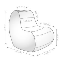 SITTING POINT Sitzsack Scuba Salsa Bean grau