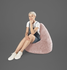 SITTING POINT Sitzsack FLUFFY HEARTS XL ca. 220 Liter altrose