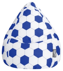 SITTING POINT Sitzsack Fuball FANKURVE XL in blau-wei, ca. 220L