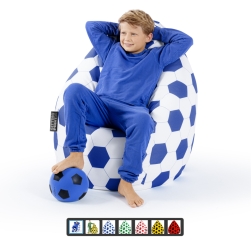 SITTING POINT Sitzsack Fuball &quote;FANKURVE&quote; XL in blau-wei, ca. 220L