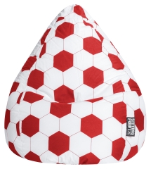 SITTING POINT Sitzsack Fuball &quote;FANKURVE&quote; XL in rot-wei, ca. 220L