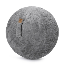 Sitzball / Gymnastikball FLUFFY mit Webplsch-Bezug in grau