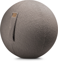 Sitzball / Gymnastikball WOOLLY mit Plsch-Bezug in taupe