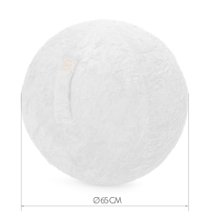Sitzball / Gymnastikball WOOLLY mit Pl�sch-Bezug in natur
