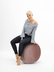 Sitzball / Gymnastikball SAMT UNI mit Samt-Bezug in altrose