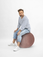 Sitzball / Gymnastikball SAMT UNI mit Samt-Bezug in altrose