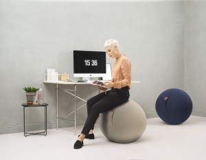 Sitzball / Gymnastikball Felt mit Filz-Bezug in beige