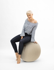 Sitzball / Gymnastikball Felt mit Filz-Bezug in beige