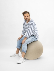 Sitzball / Gymnastikball Felt mit Filz-Bezug in beige