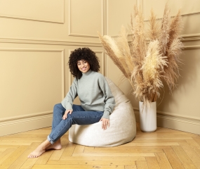 SITTING POINT Sitzsack Karolina XXL Samt mittelgrau