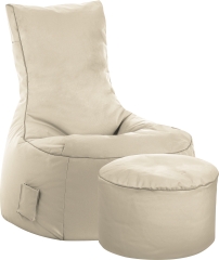 SITTING POINT Sitzsack-Set Scuba Swing + Hocker beige