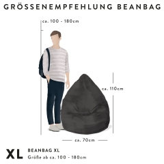 SITTING POINT Sitzsack Brava Bean Bag XL ca. 220 Liter schwarz