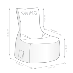 SITTING POINT Sitzsack-Set Scuba Swing + Hocker khaki