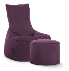 SITTING POINT Sitzsack-Set Scuba Swing + Hocker aubergine