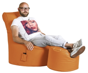 SITTING POINT Sitzsack-Set Brava Swing + Hocker orange