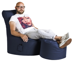 SITTING POINT Sitzsack-Set Brava Swing + Hocker jeansblau
