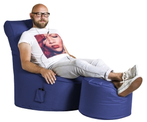 SITTING POINT Sitzsack-Set Brava Swing + Hocker dunkelblau
