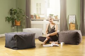 SITTING POINT Sitzsack Loft BOB anthrazit Wildlederimitat mit In