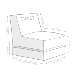 SITTING POINT Sitzsack OUTSIDE Twist grau (Outdoor/Indoor)