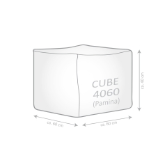 Naturfell-Sitzsack PAMINA-Cube weiß mit Inlett