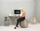Sitzball / Gymnastikball OAK mit Soft-Feeling Digitaldruck-Bezug in Holzoptik