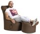 SITTING POINT Sitzsack-Set Scuba Swing + Hocker braun