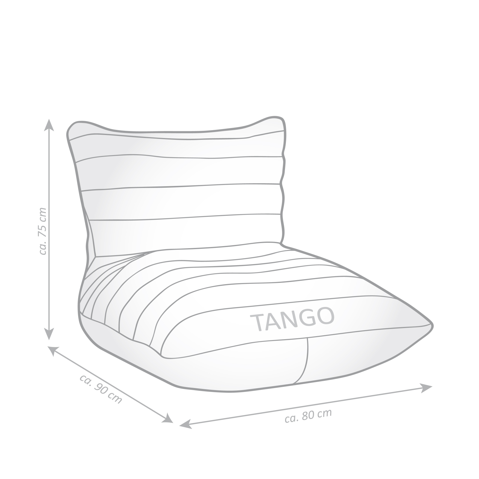 SITTING POINT Sitzsack Tango CANVAS anthrazit