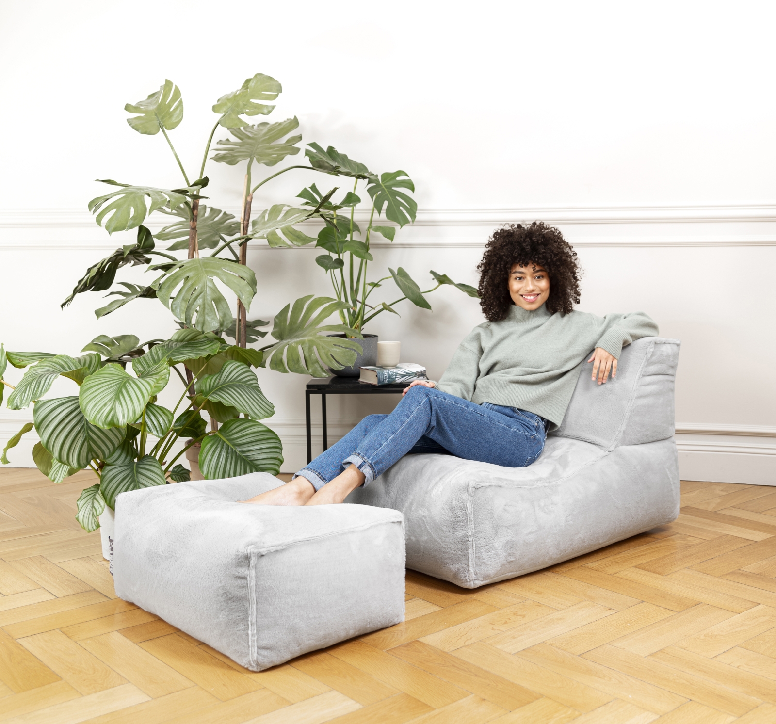 SITTING POINT Sitzsack SOFTY ROLL in grau