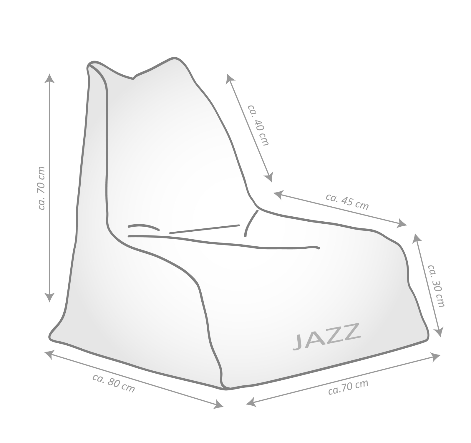 SITTING POINT Sitzsack WOOLY JAZZ Fellimitat in natur