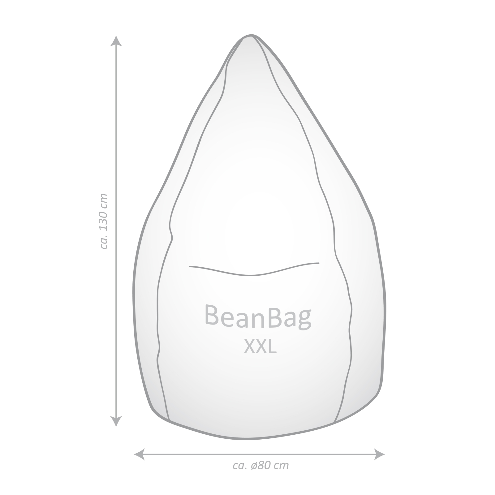 SITTING POINT Sitzsack Brava Bean Bag XXL ca. 300 Liter grau