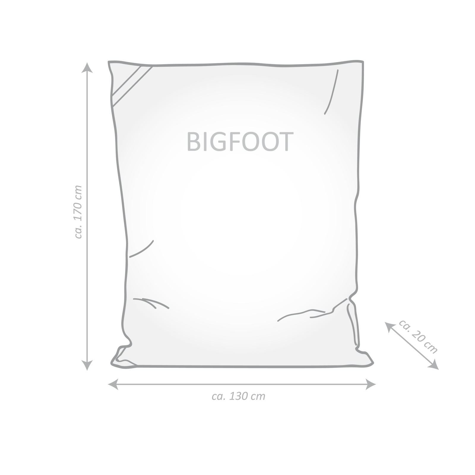 SITTING POINT Sitzsack Scuba Big Foot 130x170cm eukalyptus