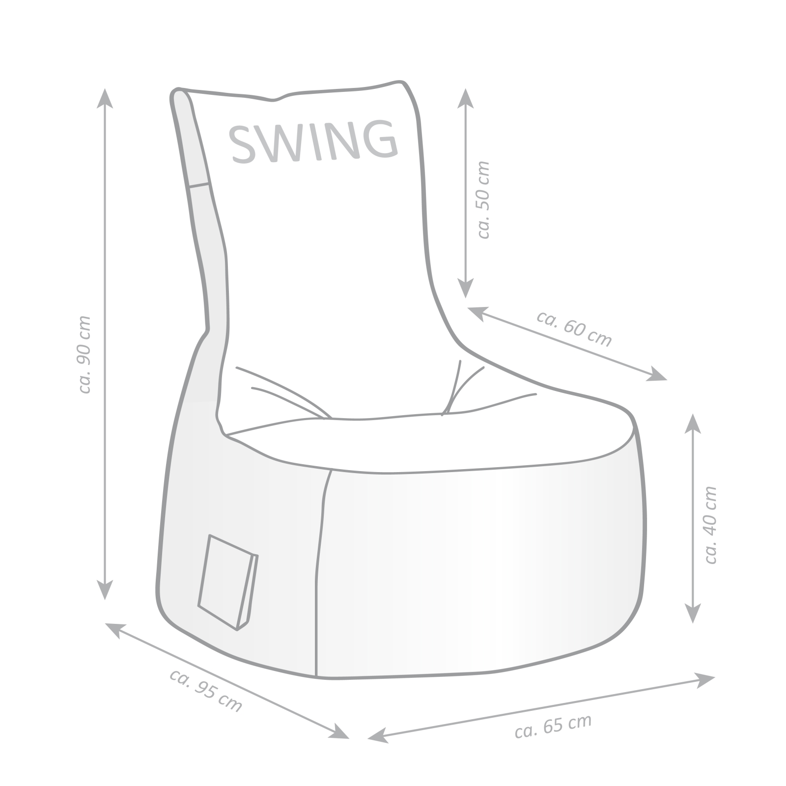 SITTING POINT Sitzsack-Set Scuba Swing + Hocker altrose