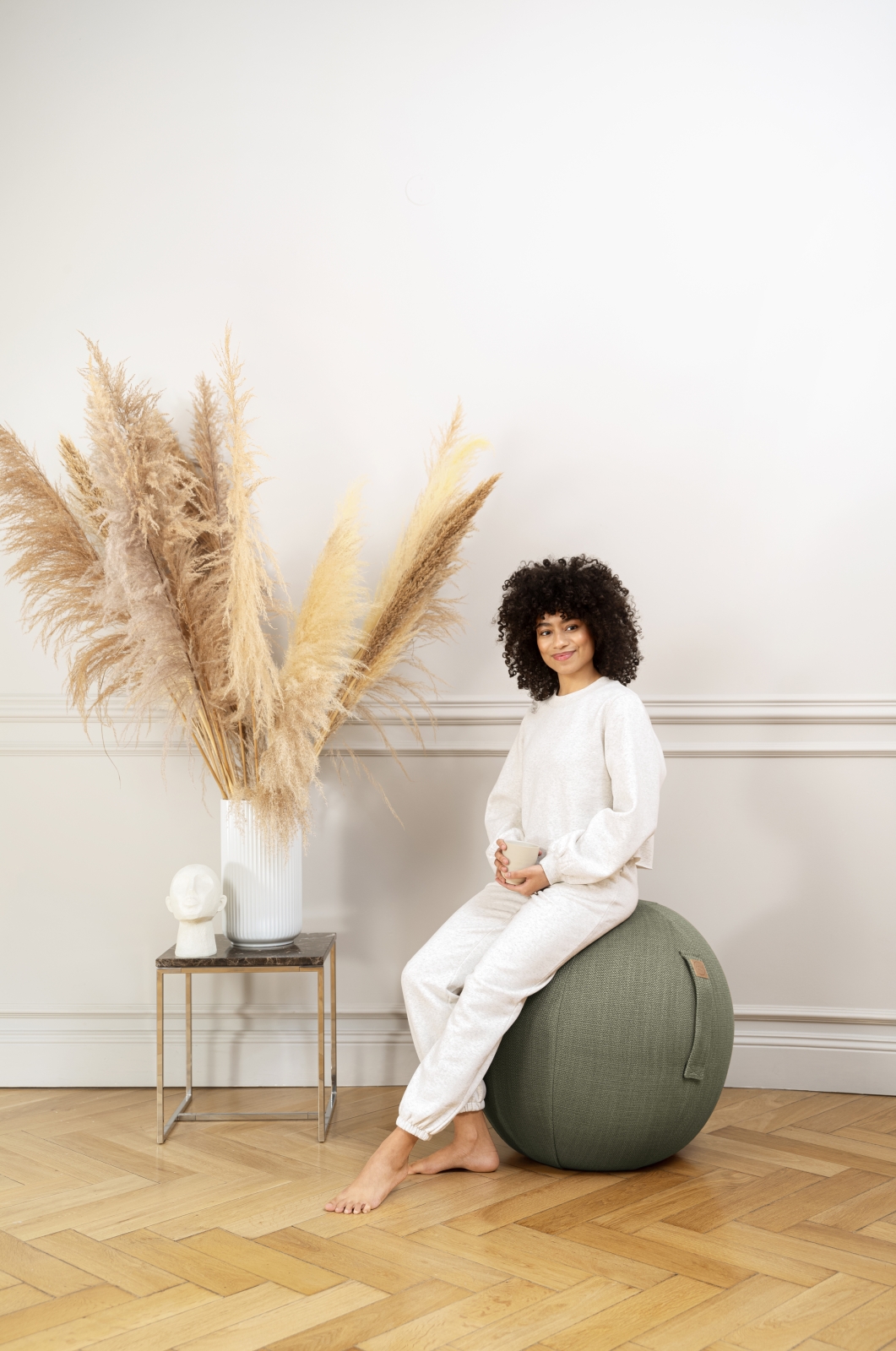 Sitzball / Gymnastikball AUSTIN mit Jacquard-Bezug in grn