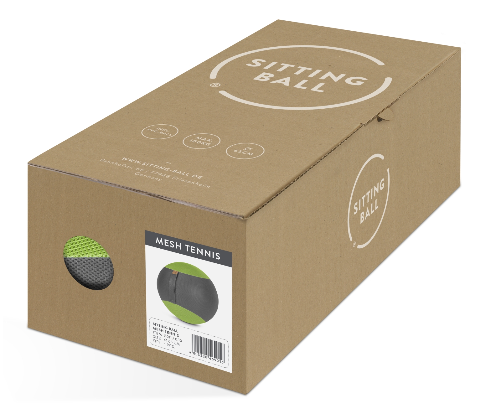 Sitzball / Gymnastikball MESH TENNIS in grn