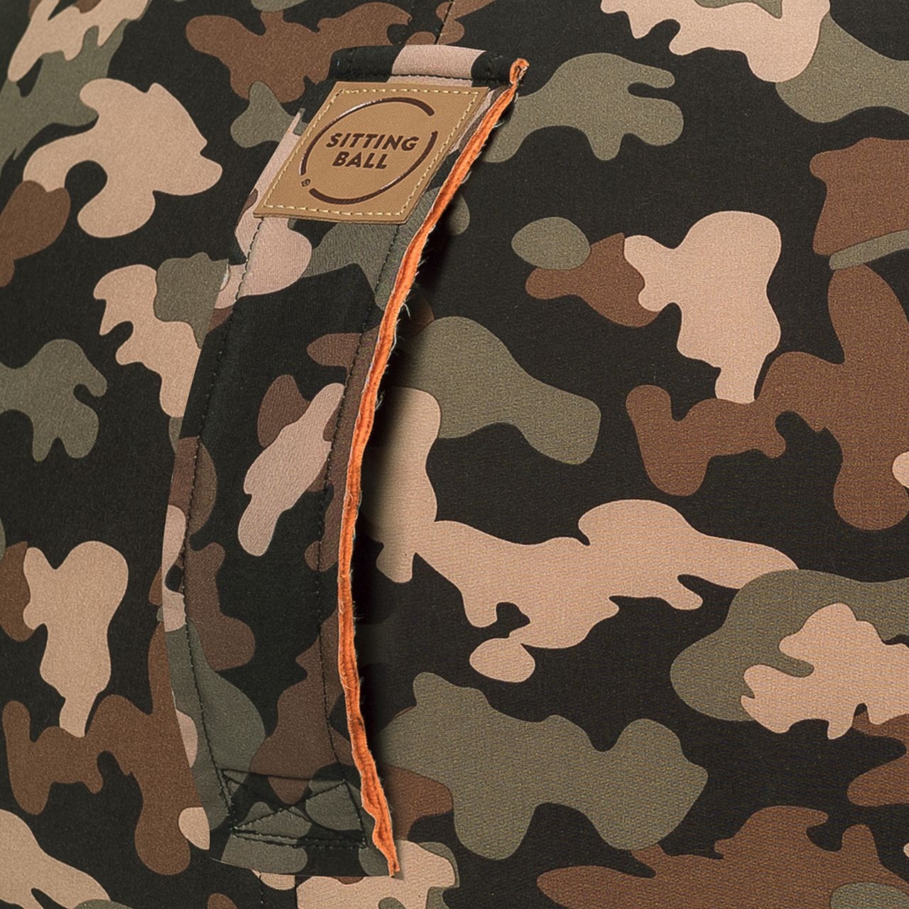 Sitzball / Gymnastikball CAMOFLAGE mit Softshell Digitaldruck-Bezug