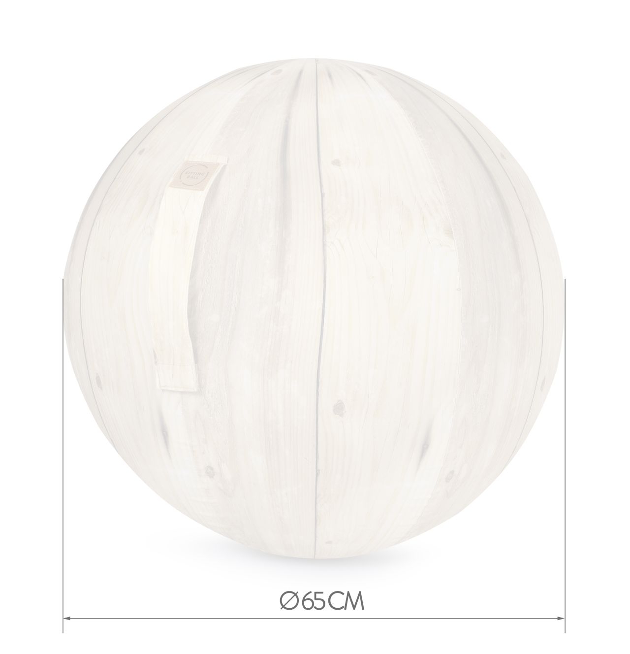 Sitzball / Gymnastikball OAK mit Soft-Feeling Digitaldruck-Bezug in Holzoptik