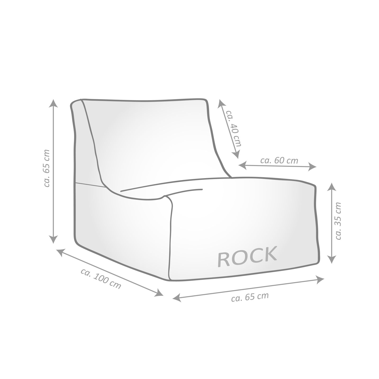 SITTING POINT Sitzsack SHARA Rock Cord in rose