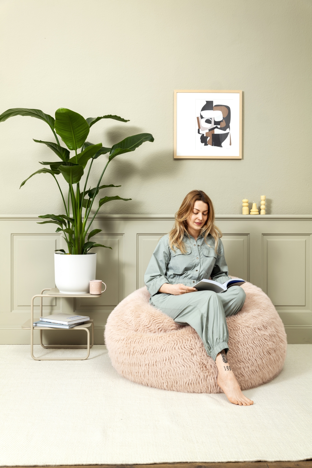 SITTING POINT Sitzsack ANUSHA Fellimitat XXL ca. 300L natur