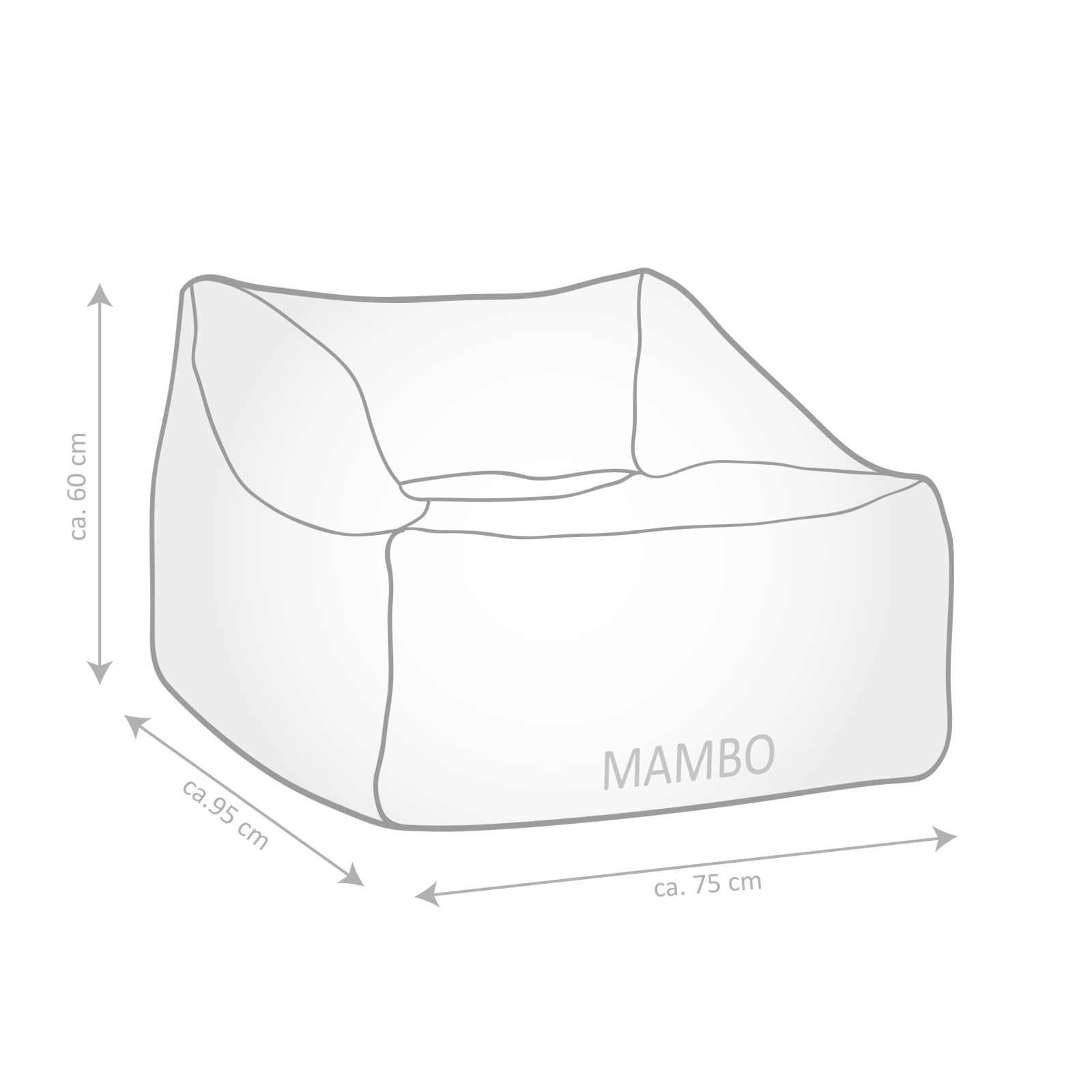 SITTING POINT Cord-Sitzsack INGA Mambo XXL in rose