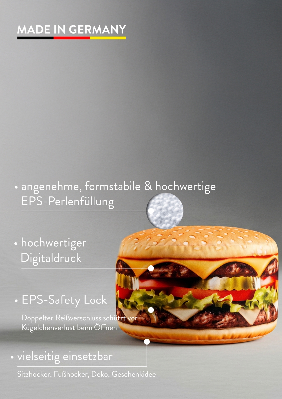 SITTING POINT Sitzhocker Burger 5030 cm