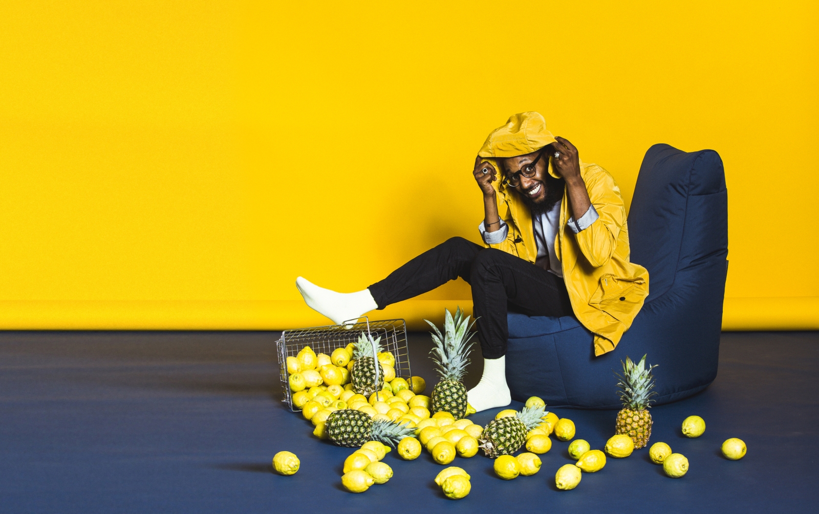 SITTING POINT Sitzsack-Set Scuba Swing + Hocker dunkelblau