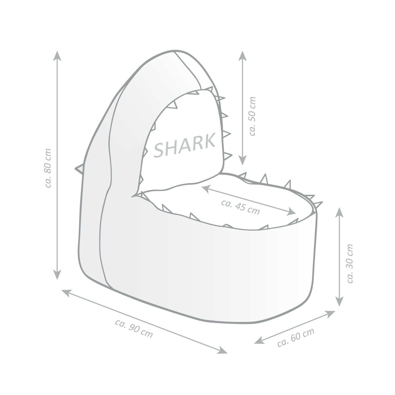 SITTING POINT Kindersitzsack Brava Shark