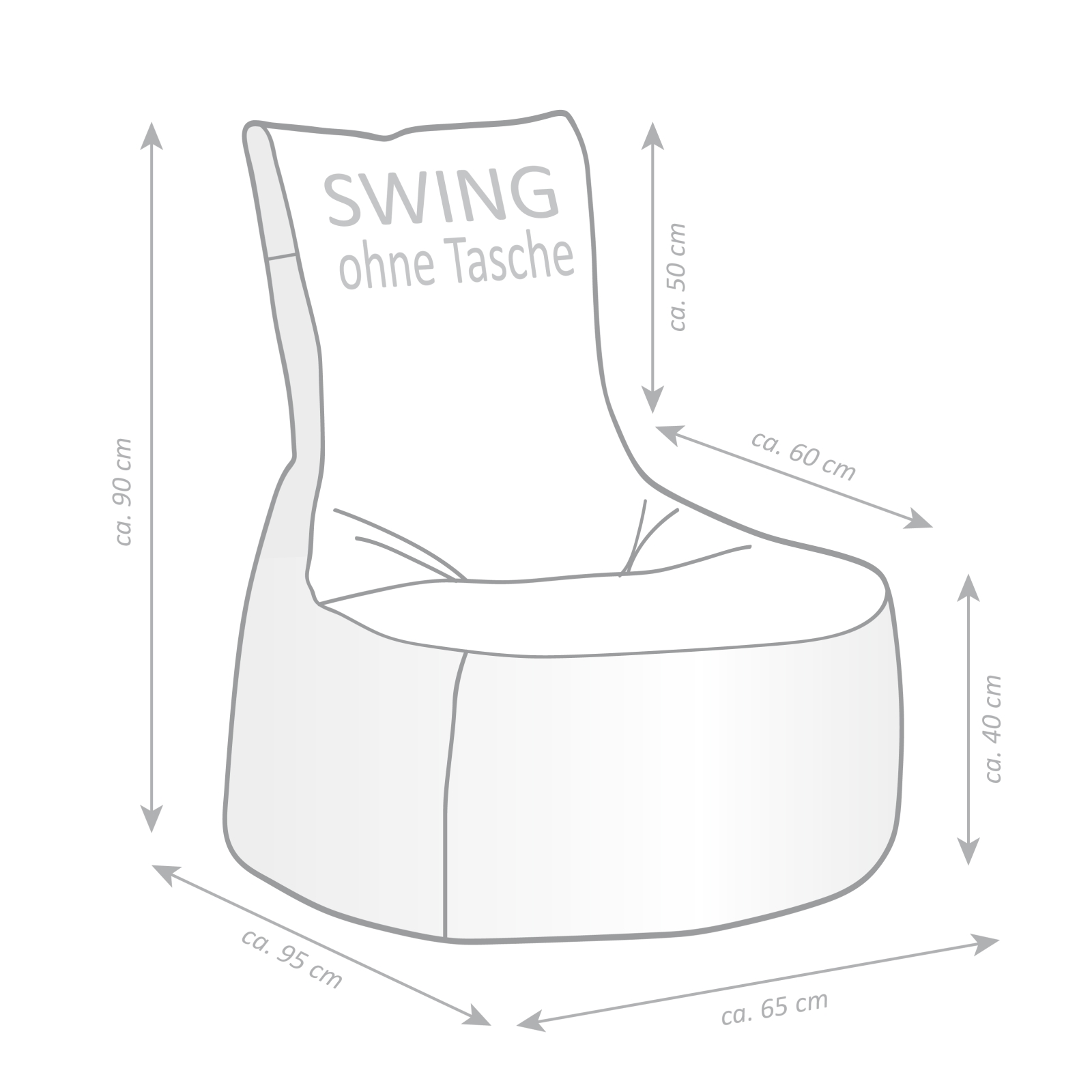 SITTING POINT Sitzsack OUTSIDE Swing braun (Outdoor/Indoor)
