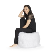 SITTING POINT Naturfell-Sitzsack PAMINA-Cube weiß mit Inlett
